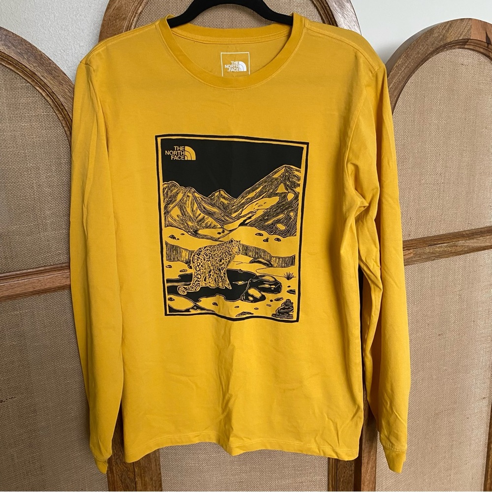 Rare💎 The North Face Cheetah Long Sleeve Tee - Yellow